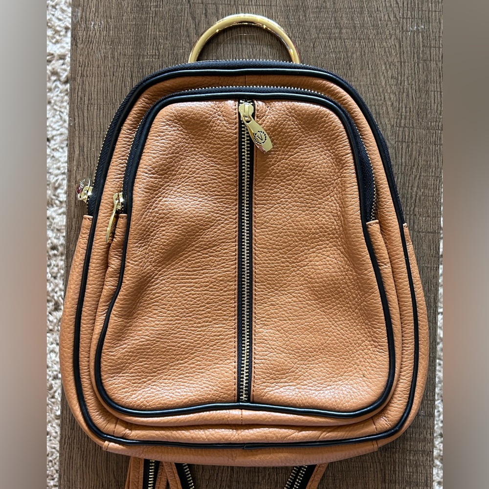 Valentina Italian Leather Convertible Backpack Purse